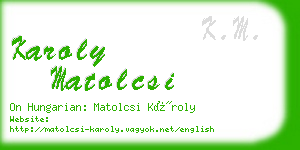 karoly matolcsi business card